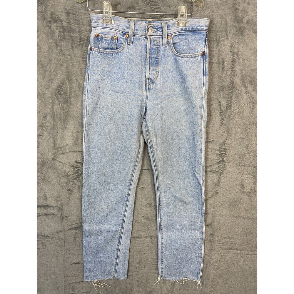 LEVI’S Premium Wedgie Straight Womens Size 25 Distressed Cut Off Ankle Y2K Drift